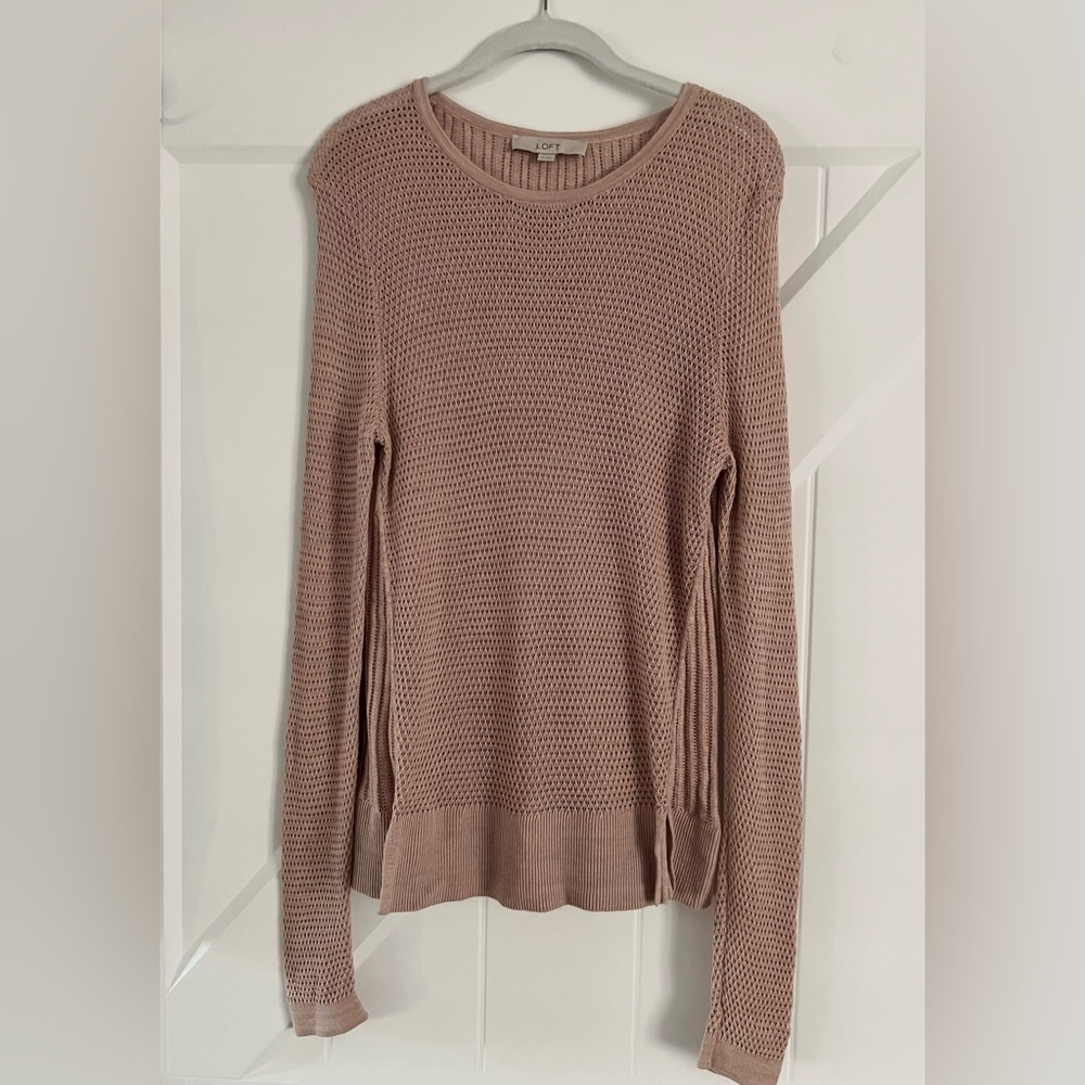 LOFT Small blush pink, light, waffle knit sweater